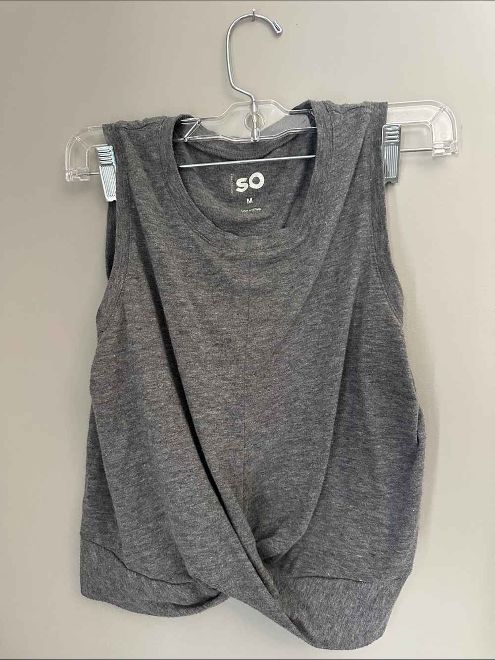 SO Gray Twist-Front Sleeveless Tank